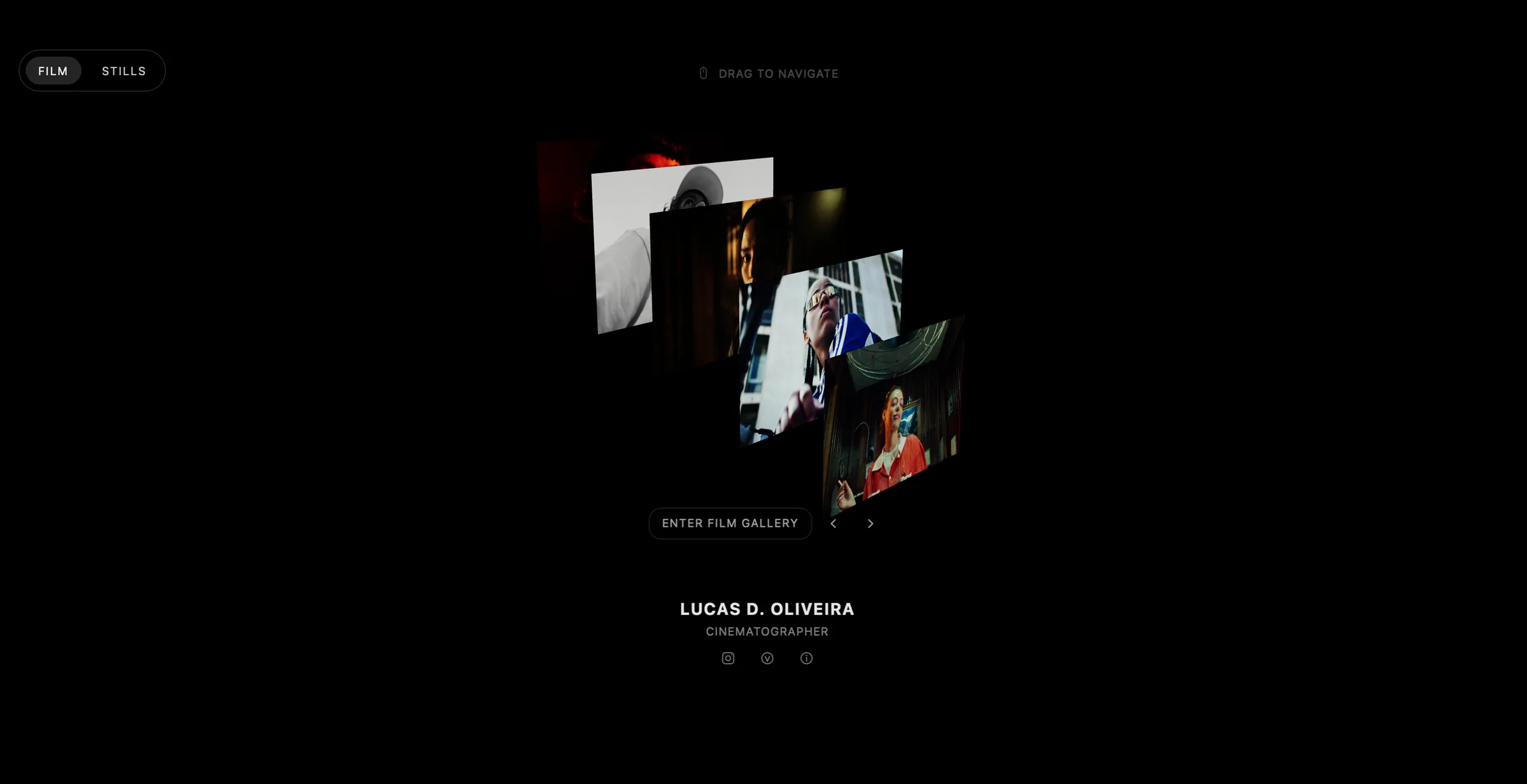 The Lucas D. Oliveira portfolio site, an interactive Three.js showcase
